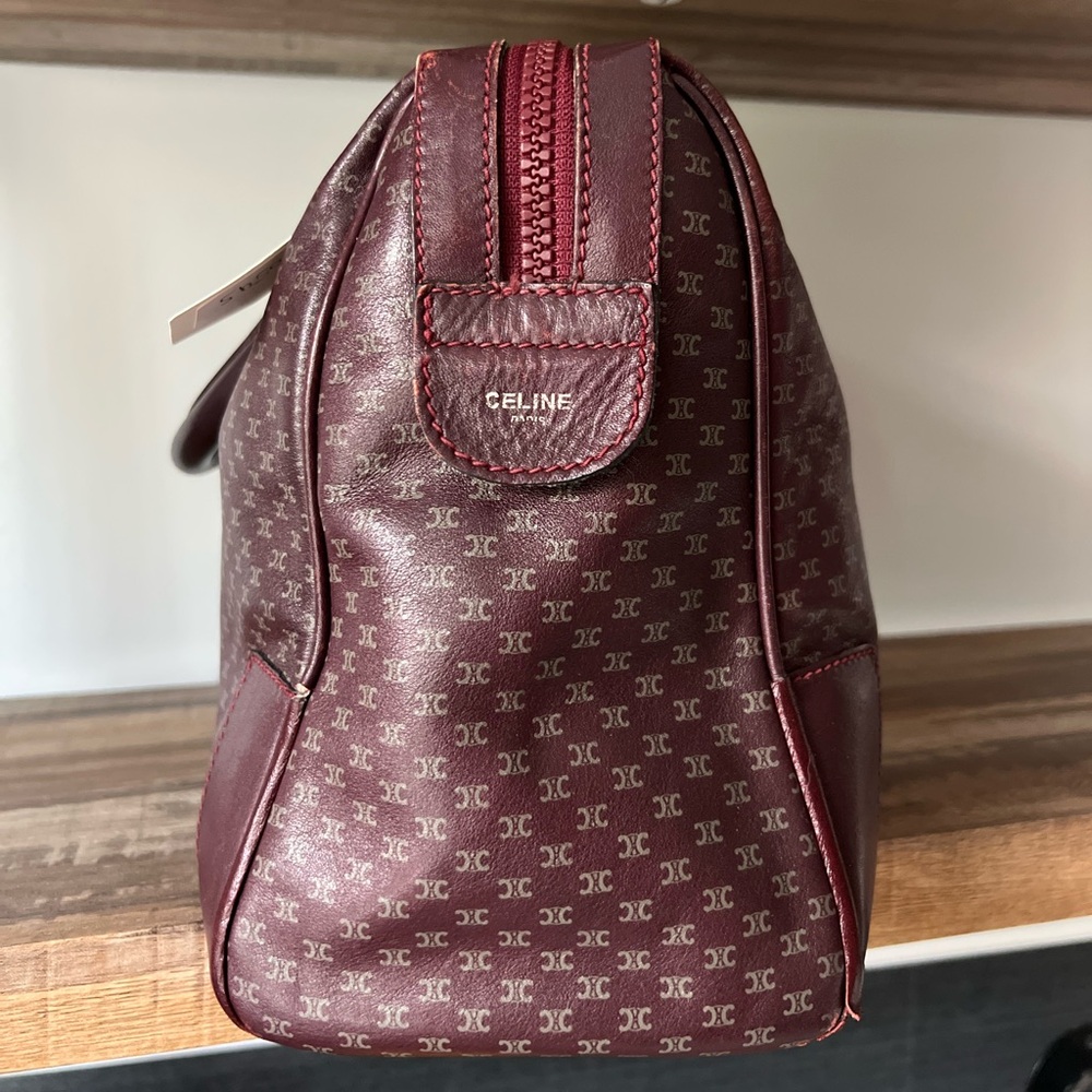 EUC Celine Macadam Burgundy Boston Bag All Leather RARE - Picture 5 of 15